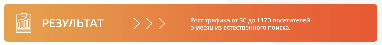 Результат кейса «Ремонт квартир»: Одна из самых конкурентных ниш: трафик из поиска вырос с 30 до 1 170 посетителей в месяц.